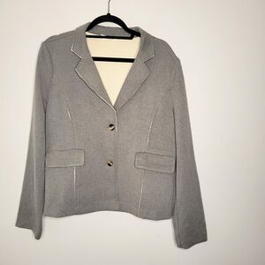 Doe & Rae Women’s Gray Two-Button Blazer Jacket — Size Large